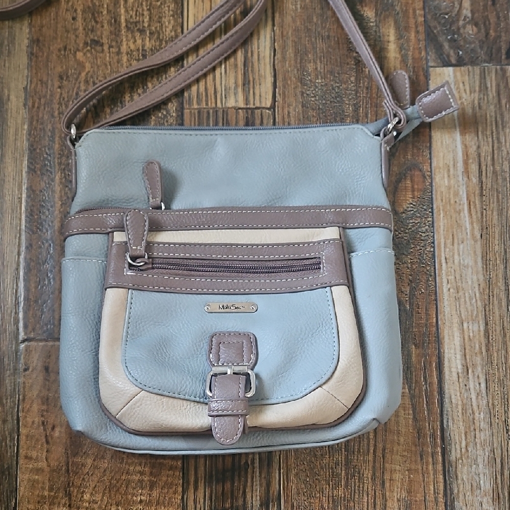 MultiSak Tri Color Crossbody Bag. (Lots Of Compartments)
